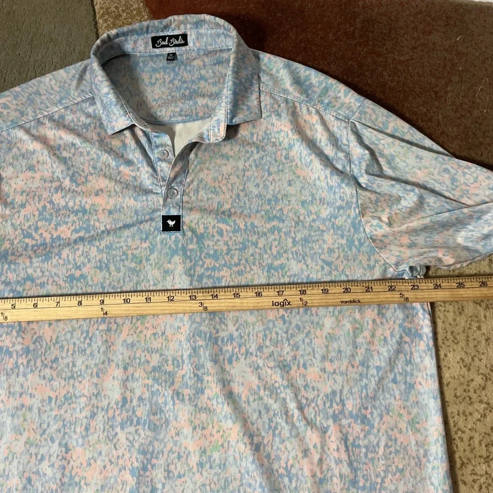 Bad Birdie Abstract Camo Performance Polo Mens XL Blue FW22F2-BBP001-252 Golf